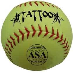 Ad Starr Tattoo Yellow Composite Leather ASA Softballs