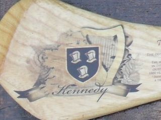 Kennedy SURNAME Heraldic Family Crest on Irish Hurley GAA Hurling