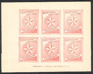 Northern New York Telegraph Co Stamp Scott 12T2A