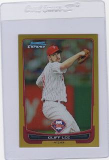2012 Bowman Chrome Cliff Lee Gold Refractor Numbered to 50 Phillies