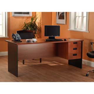 Lee and Smith Office Straight Desk Office Desk with Single Pedestal