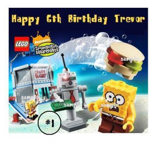Lego Spongebob Edible Cake Cupcake Cookie Toppers