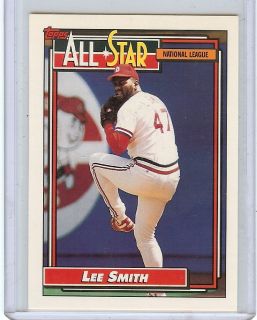 1992 Topps Lee Smith 396 All Star St Louis Cardinals
