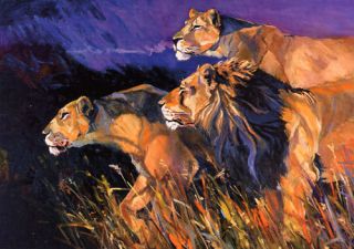 Terry Lee Art 1000 PC Jig Saw Puzzle First Alert Lions