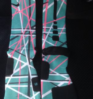 New Nike Elite Lebron South Beach Socks Mens Sz L 8 12 custom galaxy
