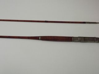 Old H L Leonard Wooden Salmon Fly Fishing Rod with Turned Handle Great