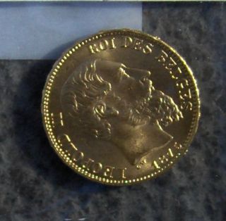 1875 Leopold II 20 Franc GOLD COIN of BELGIUM Roi De Belges 20 Franc