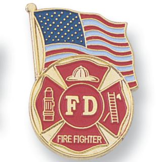 Department Fire Fighter Award Letterman Letter Jacket Lapel Pin