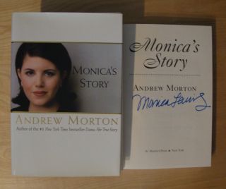 Monica Lewinsky Signed Monicas Story by Andrew Morton HCDJ