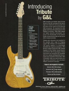 The G L Leo Fender Tribute s 500 Premium Guitar Ad 8x11 Advertisement