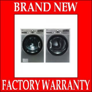 LG Front Load Steam Washer Dryer WM3470HVA DLEX3470V Graphite Steel