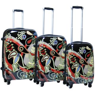 3pc 4WD Rolling Luggage Set 360° TSA Travel Spinner Wheeled Suitcase