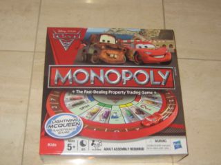 Monopoly Disney Pixar Cars 2 Lightning McQueen Edition Race Track Game