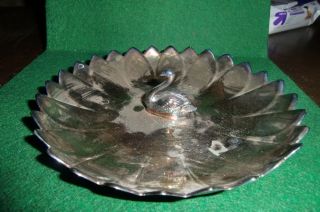 Reed and Barton Silverplate Swan on Lilypond Dish