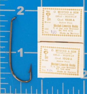 Mustad Fishing Hooks Limerick 1928 A Size 1 0 Qty 200
