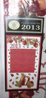Apples 2013 Cloth Wall Calendar Linen Fabric Towel Country Apple