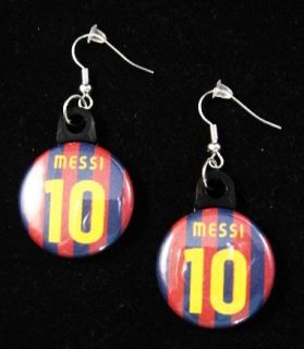 Lionel Messi Number 10 Jersey Barcelona Earrings