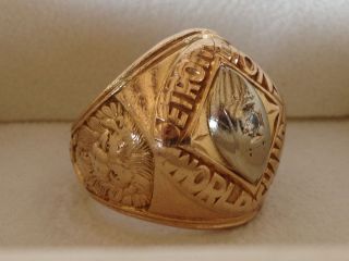 1957 Detroit Lions NFL Championship Ring 14K Gold Diamond Superbowl