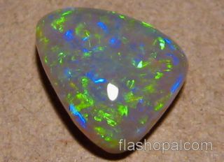 65ct Neon Lime Green Unset Semi Black Opal Lightning Ridge