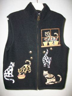 Ladies Lisa International Vest w Kitty Cats Sz M