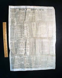 Willie Lincoln DIE 1862 Civil War Newspaper Jeff Davis Proclamation