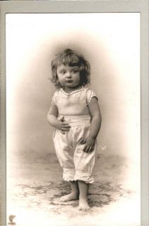 Little Girl Child in Underwear Photo Postcard 1905s not Mailed