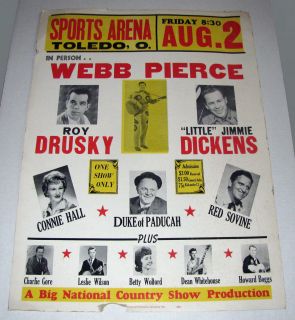 Webb Pierce Little Jimmie Dickens 1963 Cardboard Boxing Style Concert