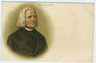 Music Composer Liszt Early Old 1900s Litho Postcard