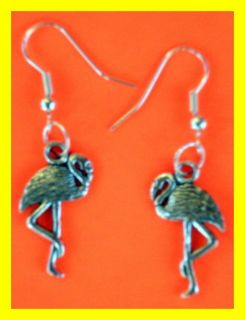 Flamingo Earrings Cool Little Silver Flamingos by Vielle Hollister