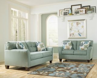 Ashley Furniture Kylee Lagoon Living Room Set Sofa Loveseat 66400 35