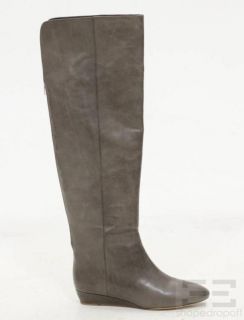 Loeffler Randall Taupe Leather Over The Knee Riley Boots Size 8 5B