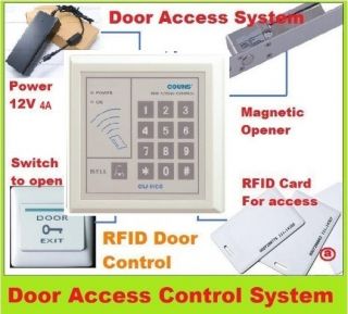 card Door Access Control SYSTEM #03 login LOCK 125K Keyfob & Card NEW