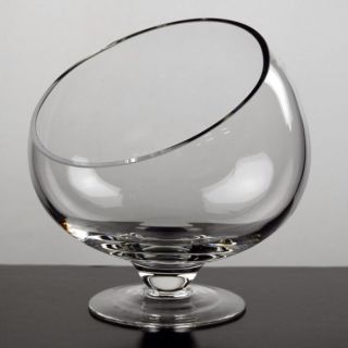 Clear Glass 9 Footed Bias Cut Glass Vase
