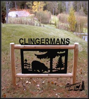 Bear Sign Gifts Wildlife Art Rustic Log Decor Hunting Signs