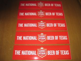 Lone Star Beer 5 Bumper Stickers 12 x 3 Inches