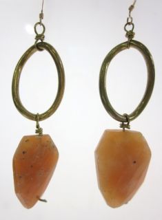 New NUGAARD Designs Brass Loop Quartz Earrings