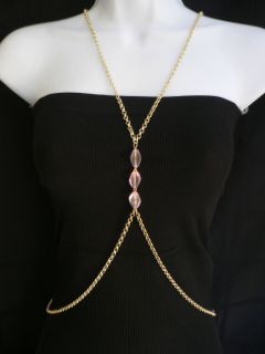 New Women Trendy Long Necklace Fahsion Gold Metal Body Chain Jewelry