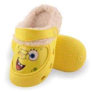 SpongeBob Squarepants 5 6 Toddler Fleece Lined Clogs Mule Yellow Shoes