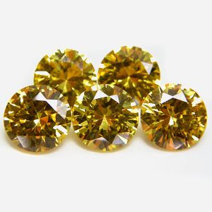 Round 6mm Yellow CZ Cubic Zirconia Loose Stone Lot