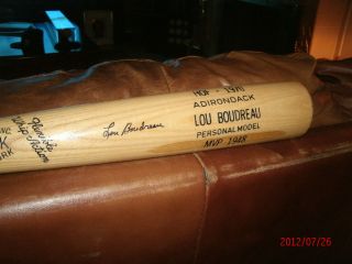 Lou Boudreau Personal Model Autographed Bat