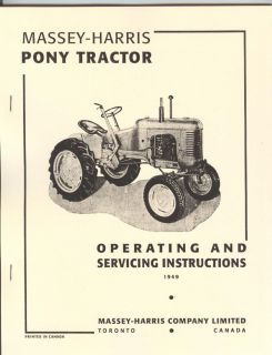 Massey Harris Pony Tractor Operating and Service Manual MH