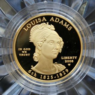 Louisa Adams Gold 2008 w Spouse Coin 1 2oz Proof X19