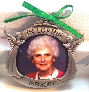 Genuine Pewter in Loving Memory Photo Ornament