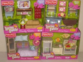 Loving Family Dollhouse 4 Piece Furniture Lot Kitchen Parents Dining