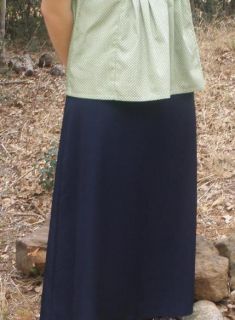 Ladies Maternity Skirt x Long Navy Blue Dressy modest Full s 6 8