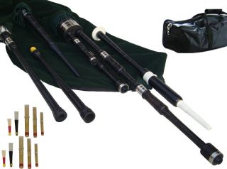 Lowland Small Pipes African Blackwood Bagpipe Mouth Blown in The Key
