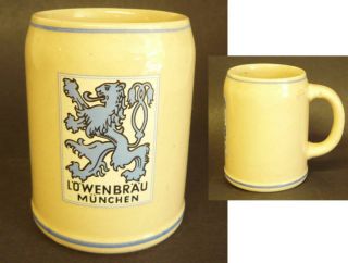 Vintage Lowenbrau Beer Stein Germany Munchen Mug
