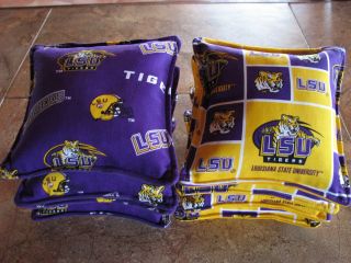 Cornhole Bags Louisiana State University LSU Tigers Set of 8 Free