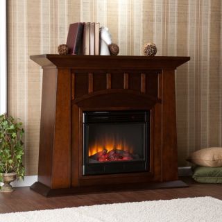 NEW LOWERY ESPRESSO ELECTRIC FLAME FIREPLACE MANTLE TV STAND SEI