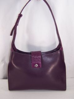 Luana Purple Leather Ostrich Hobo Handbag $459